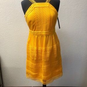 Tahari short yellow dress sz4